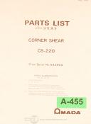 Amada-Amada CS-220 SN 542904 up, Corner Shear Parts lists manual 1979-CS-220-01